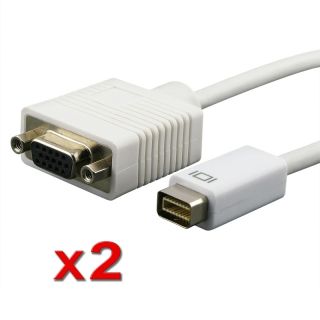 BasAcc 5 inch White Mini DVI to VGA Male/ Female Adapter (Pack of 2