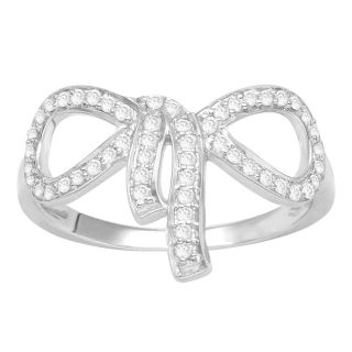 Sterling Silver 1/4ct TDW Diamond Bow Fashion Ring (H I, I3