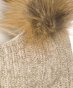 Prada Beige Cashmere Sweater with Fox Fur Trim