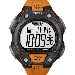 Timex Mens T5K493 Ironman Traditional 50 Lap Orange/Black Watch Today