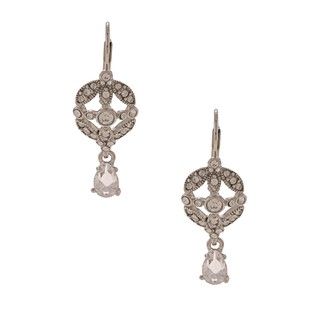 Carolee Silvertone Bridal Suites Glass Drop Earrings