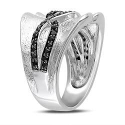 Miadora Sterling Silver Black Spinel Fashion Ring
