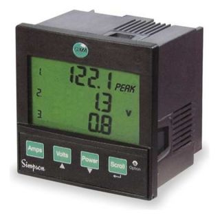 Simpson Electric G100 1 3 1 0 Digital Panel Meter, 3 Phase