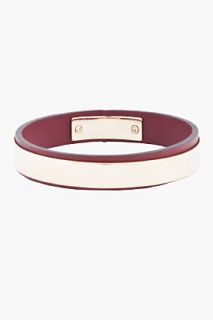 Chloe Burgundy Leather And Brass Bangle for women