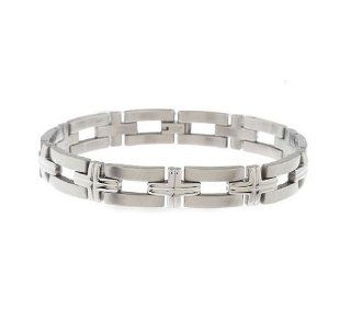 Edforce Stainless Steel Cross Link Bracelet Jewelry
