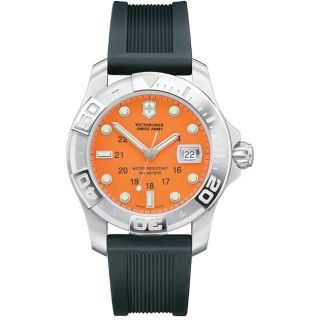Swiss Army Mens Divemaster 500 Orange Dial Rubber Strap Watch