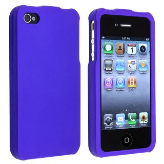 Dark Blue Snap on Rubber Coated Case for APP iPhone 4/ 4S