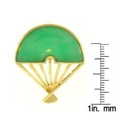 Mason Kay 14k Yellow Gold Jadeite Oriental Fan Pin