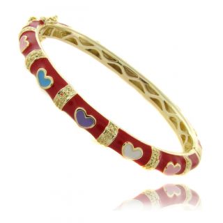 Molly and Emma 14k Gold Overlay Childrens Red Heart Bracelet MSRP $