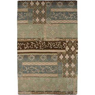Hand tufted Blue and Brown Wool Rug (5 x 8)
