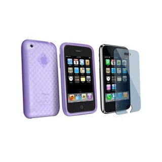 Eforcity Patterned Rubber Skin Case/ Screen Protector for iPhone 3G